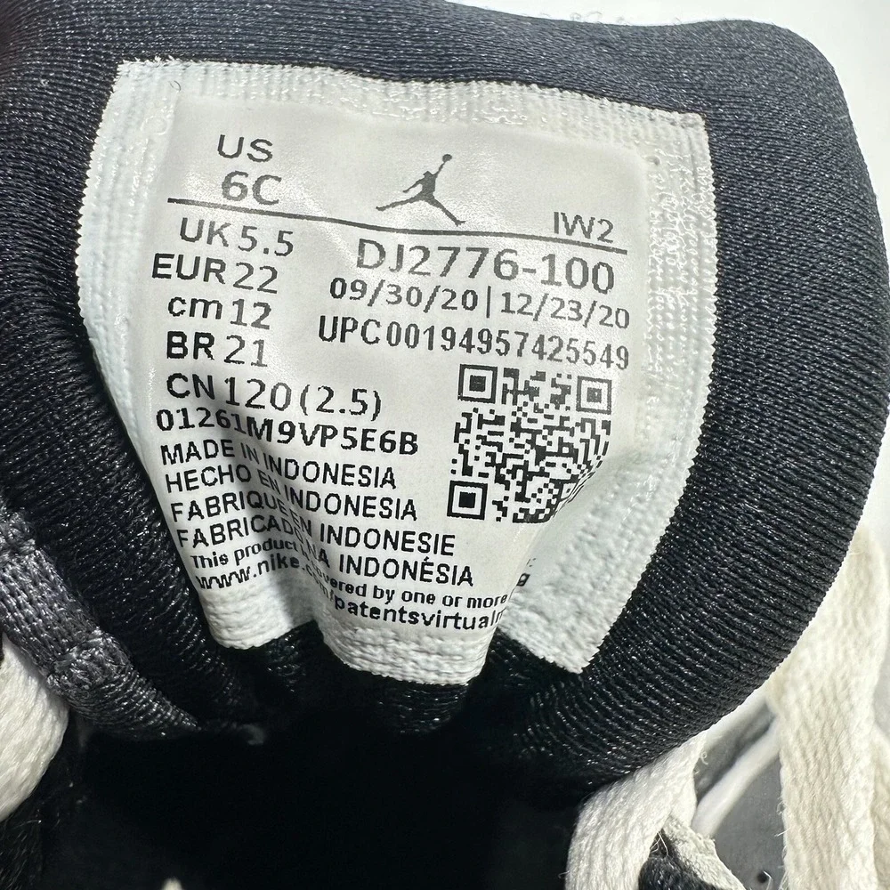 Nike Air Jordan VII 7 Baby Toddler Size 6C Gray White Lace Up‎ DJ2776-100